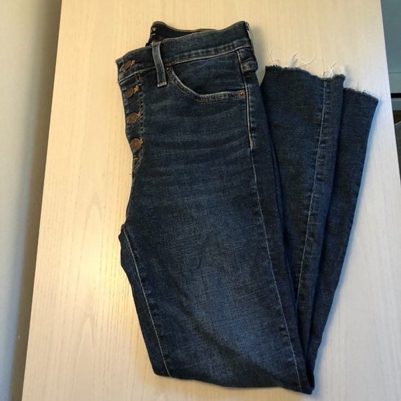 J. Crew Factory 10" High Rise Skinny Jean in Stretch with Raw Hem - Picture 7 of 7